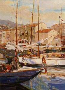 Dockscape oil painting