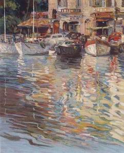 Dockscape oil painting