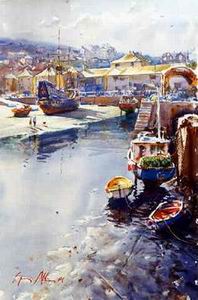 Dockscape oil painting