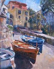 Dockscape oil painting