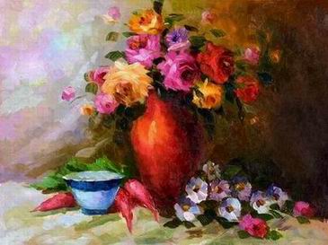 Flower oil painting