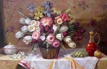 Flower oil painting
