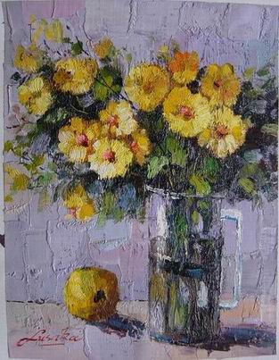 Flower oil painting