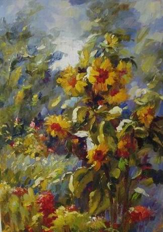 Flower oil painting