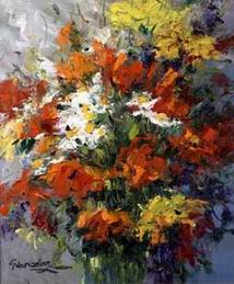 Flower oil painting