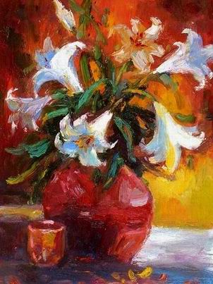 Flower oil painting