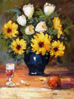 Flower oil painting
