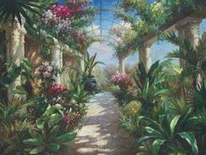 Garden oil painting