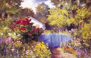 Garden oil painting