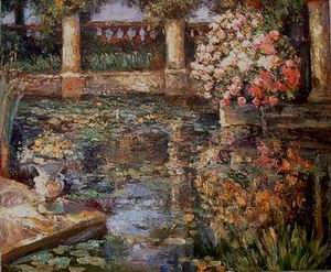 Garden oil painting