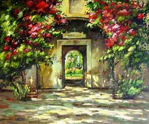 Garden oil painting
