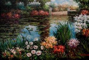 Garden oil painting