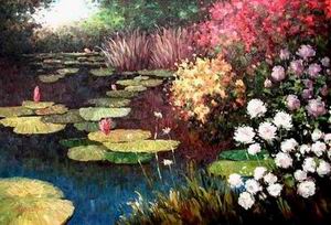 Garden oil painting