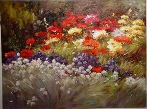 Garden oil painting