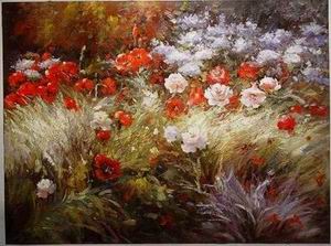 Garden oil painting