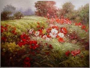 Garden oil painting