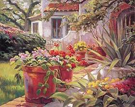Garden oil painting