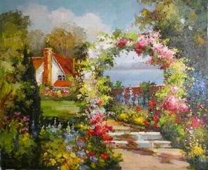 Garden oil painting