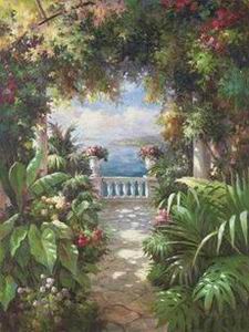 Garden oil painting