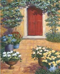 Garden oil painting