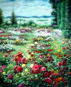 Garden oil painting