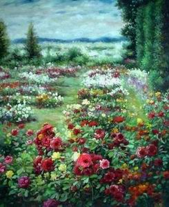 Garden oil painting