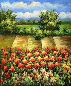 Garden oil painting