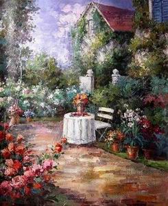 Garden oil painting