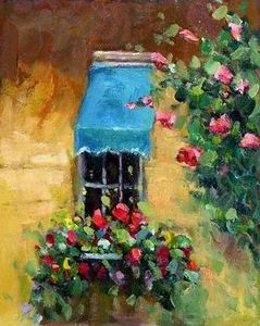 Garden oil painting