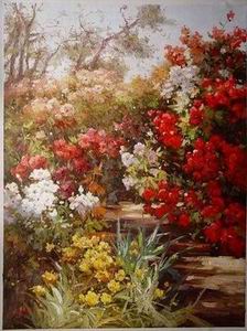 Garden oil painting