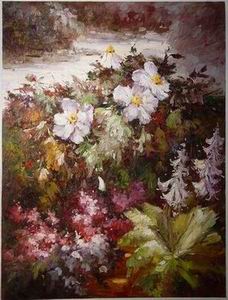 Garden oil painting