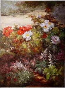 Garden oil painting