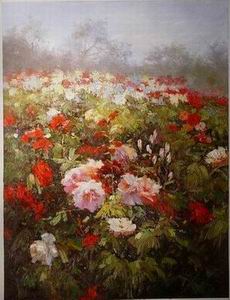 Garden oil painting