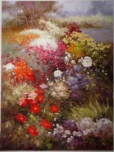 Garden oil painting