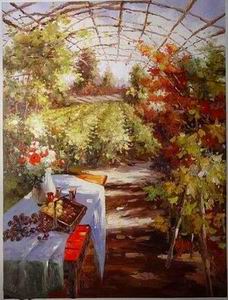 Garden oil painting