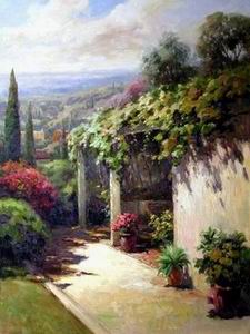 Garden oil painting