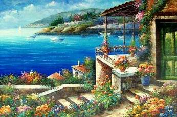 Mediterranean oil painting