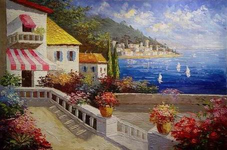 Mediterranean oil painting