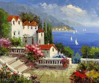 Mediterranean oil painting