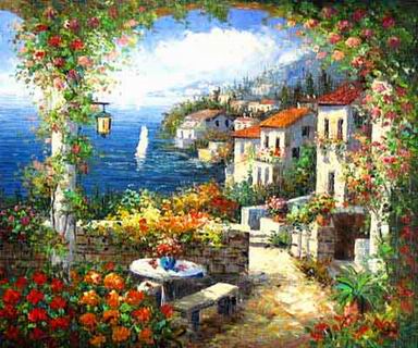 Mediterranean oil painting