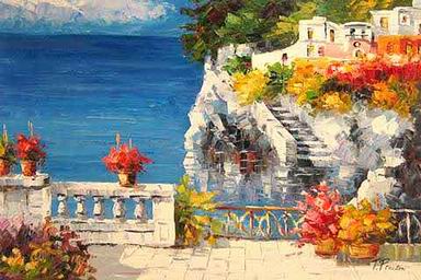 Mediterranean oil painting