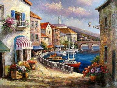 Mediterranean oil painting