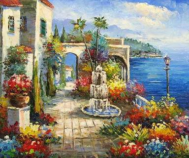 Mediterranean oil painting