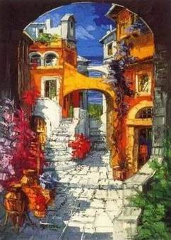 Mediterranean oil painting