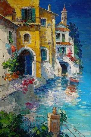 Mediterranean oil painting