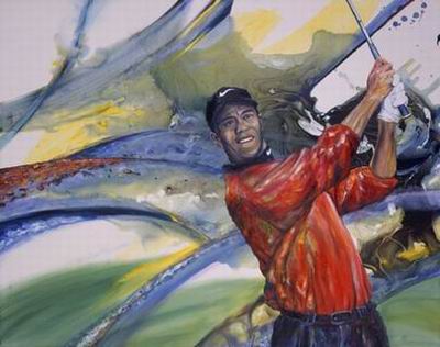 Sports oil painting