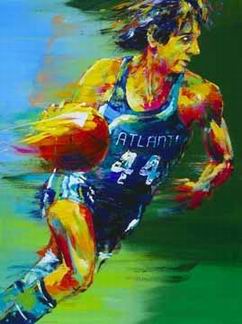Sports oil painting