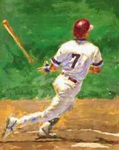 Sports oil painting