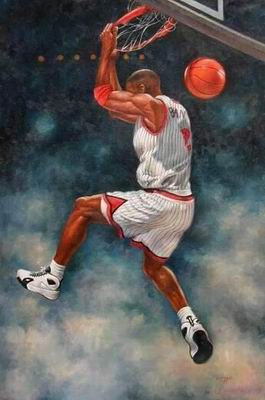 Sports oil painting
