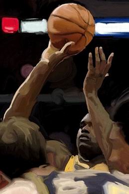 Sports oil painting